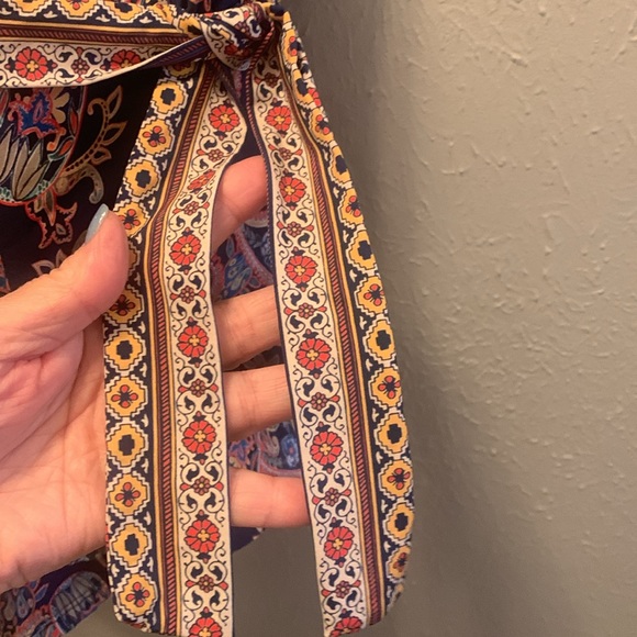 Alex Marie Boho 2 Piece Swim Top Only Navy Blue Women’s Sz Large - Picture 4 of 11